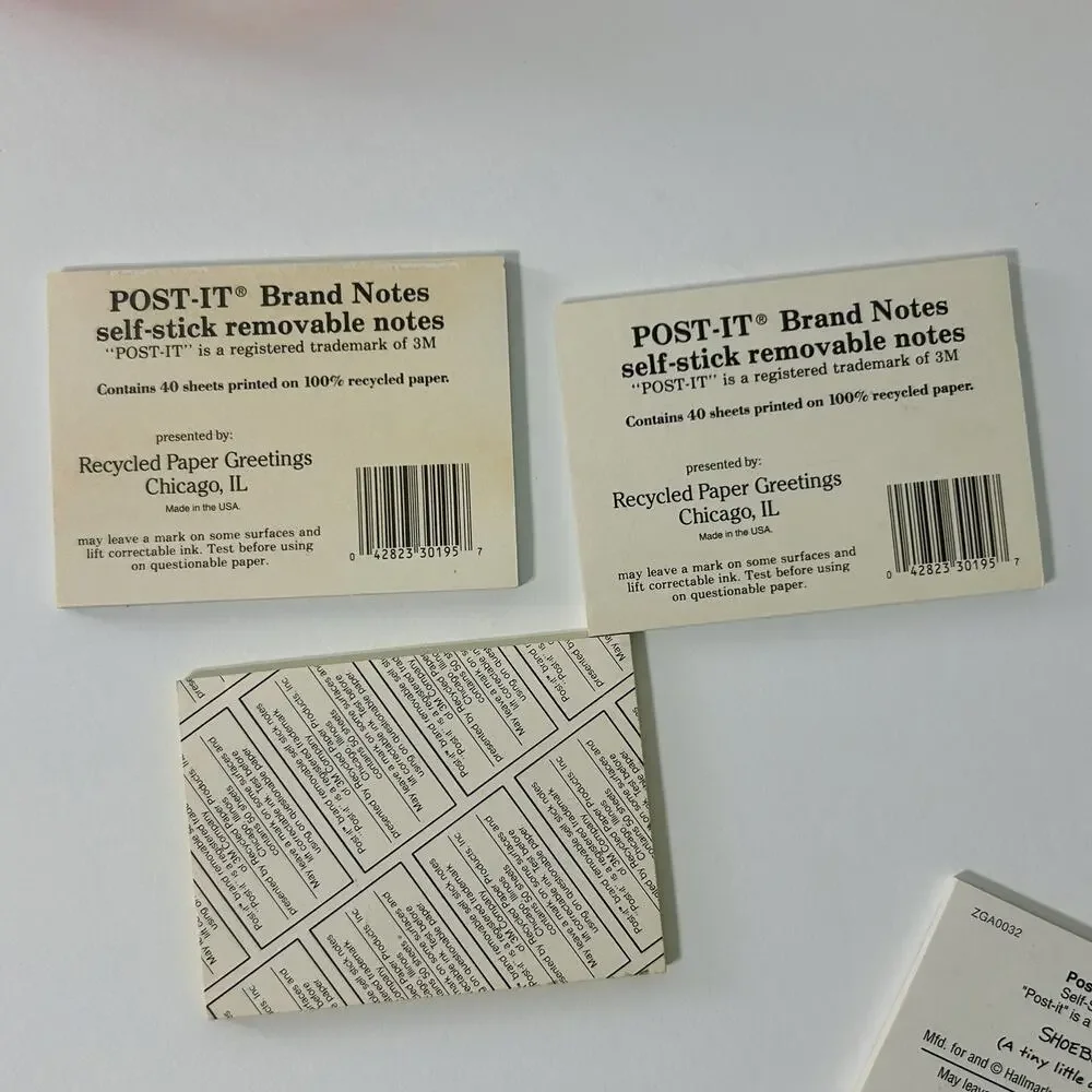 Vintage 80s Stationery Lot of 9 Hallmark Shoebox Sticky Notes Maxine Notepad